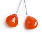 15mm Carnelian Faceted Heart Focals 2 Beads - The Bead Traders