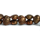 15mm Copper Lotus Flower Ovals 8 inch 14 beads - The Bead Traders