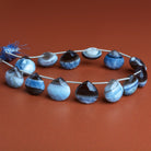 15mm Denim Opal Faceted Hearts 8 inch 11 beads - The Bead Traders