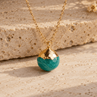 15mm Gold Leafed Amazonite Candy Kiss Pendant 1 Bead - The Bead Traders