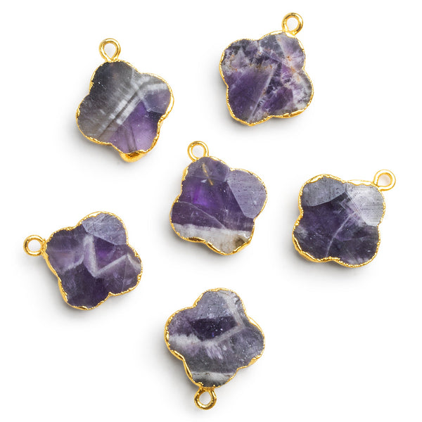15mm Gold Leafed Cape Amethyst Flower Pendant 1 Bead