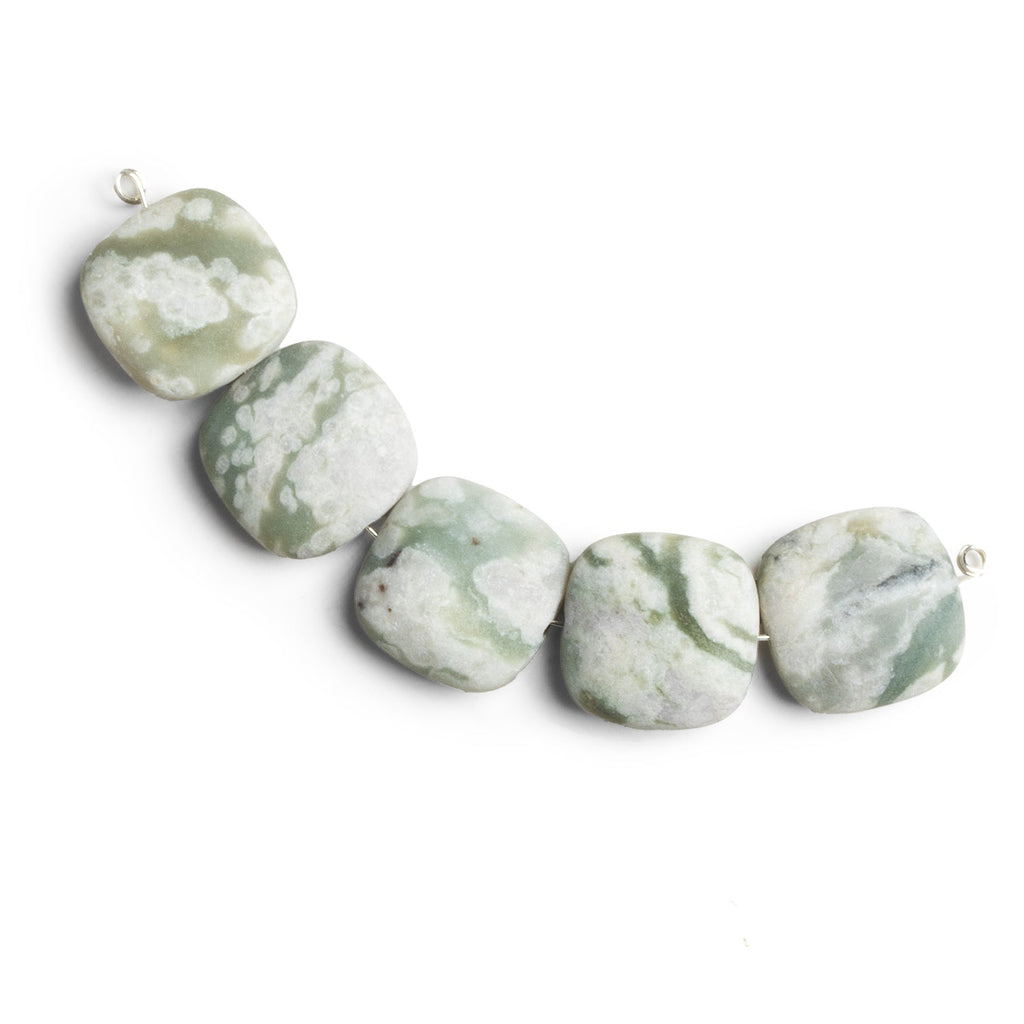 15mm Matte Harmony Jasper Squares Set of 5 bead focals - The Bead Traders