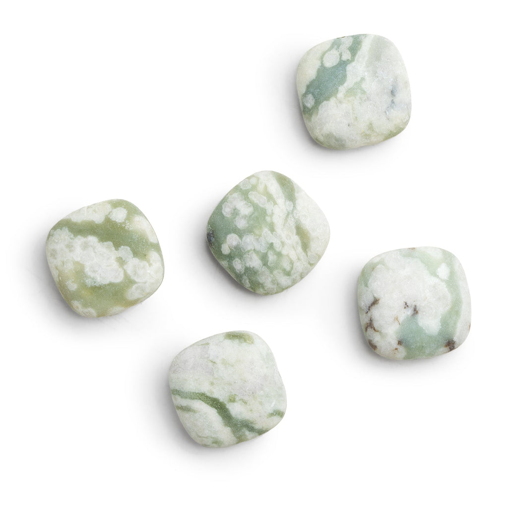 15mm Matte Harmony Jasper Squares Set of 5 bead focals - The Bead Traders