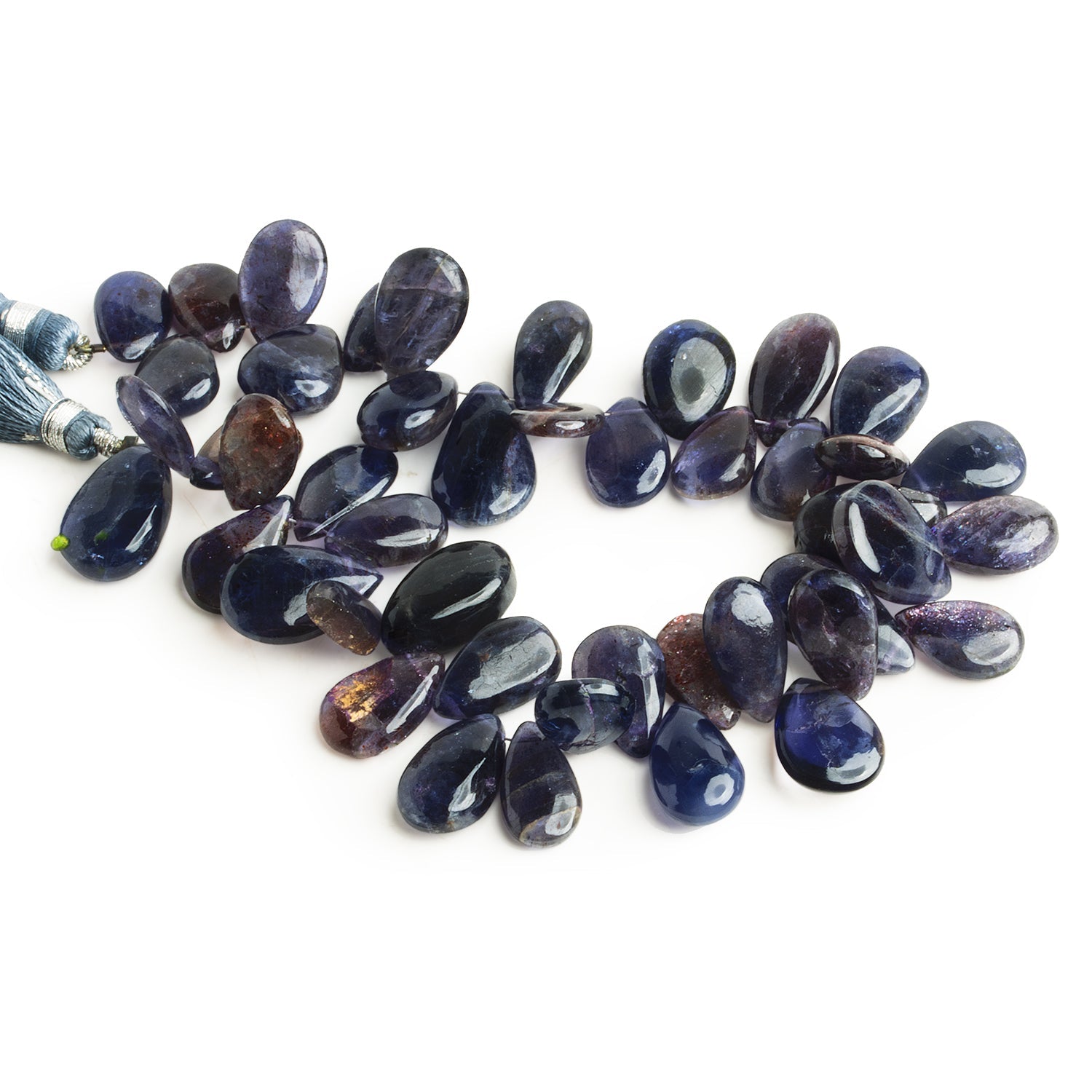 15x10mm Iolite Plain Pear 8 inch 42 beads - The Bead Traders