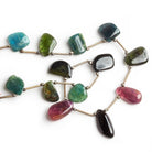 15x10mm Multicolor Tourmaline Plain Nuggets 9.5 inch 13 beads - The Bead Traders