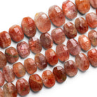 15x10mm Sunstone Faceted Pillows 7.5 inch 18 beads - The Bead Traders