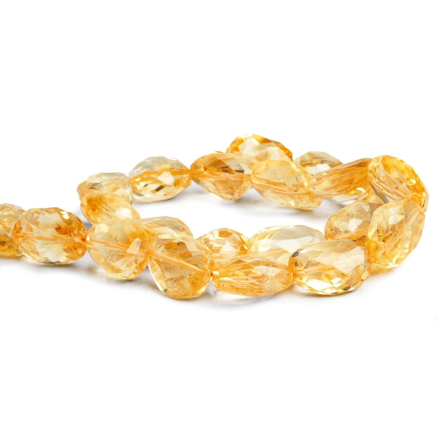 15x11mm Citrine Faceted Nuggets 15 inch 24 beads - The Bead Traders