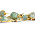15x11mm Gold Leafed Aquamarine Nuggets 7 inch 7 beads - The Bead Traders