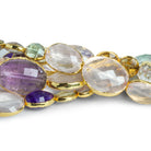 15x11mm Gold Leafed Multi Gemstone Faceted Beads 5 inch 11 beads - The Bead Traders
