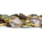 15x11mm Gold Leafed Multi Gemstone Faceted Beads 5.5 inch 11 beads - The Bead Traders
