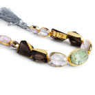 15x11mm Gold Leafed Multi Gemstone Faceted Beads 5.5 inch 11 beads - The Bead Traders