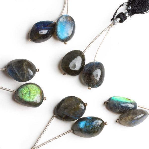 15x11mm Labradorite Plain Nugget Focals 2 Beads