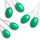 15x11mm Mint Green Chalcedony Oval Focals Set of 2 Beads - The Bead Traders