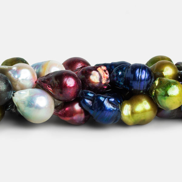 15x11mm Multicolor Ultra Baroque Pearls 15 inch 29 beads