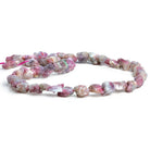 15x11mm Pink Tourmaline Natural Crystals 14 inch 30 beads - The Bead Traders
