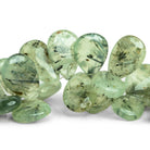 15x11mm Prehnite Plain Pears 8 inch 43 beads - The Bead Traders
