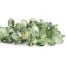 15x11mm Prehnite Plain Pears 8 inch 43 beads - The Bead Traders