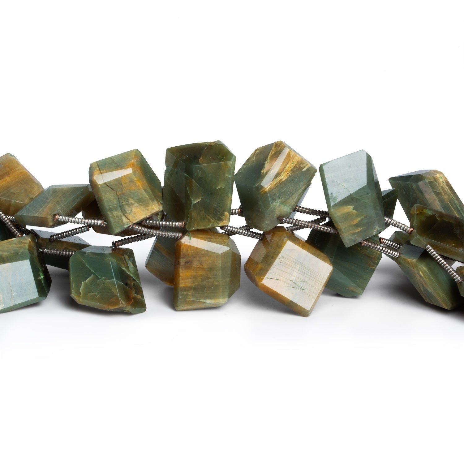 15x12mm Cat's Eye Quartz Fancy Shapes 8 inch 15 beads - The Bead Traders