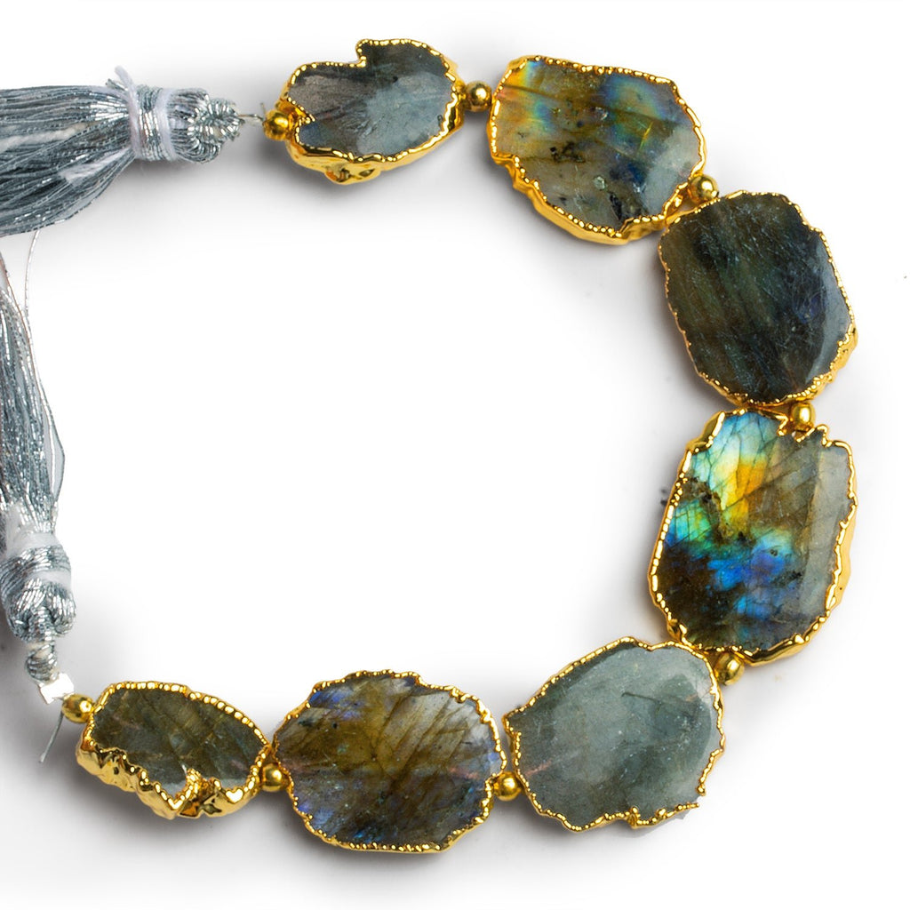 15x12mm Gold Leafed Labradorite Nuggets 4 inch 7 beads - The Bead Traders