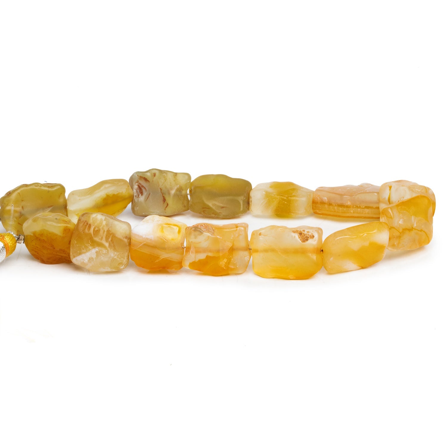 15x12mm Marigold Agate Hammer Faceted Rectangles 8 inch 14 beads - The Bead Traders