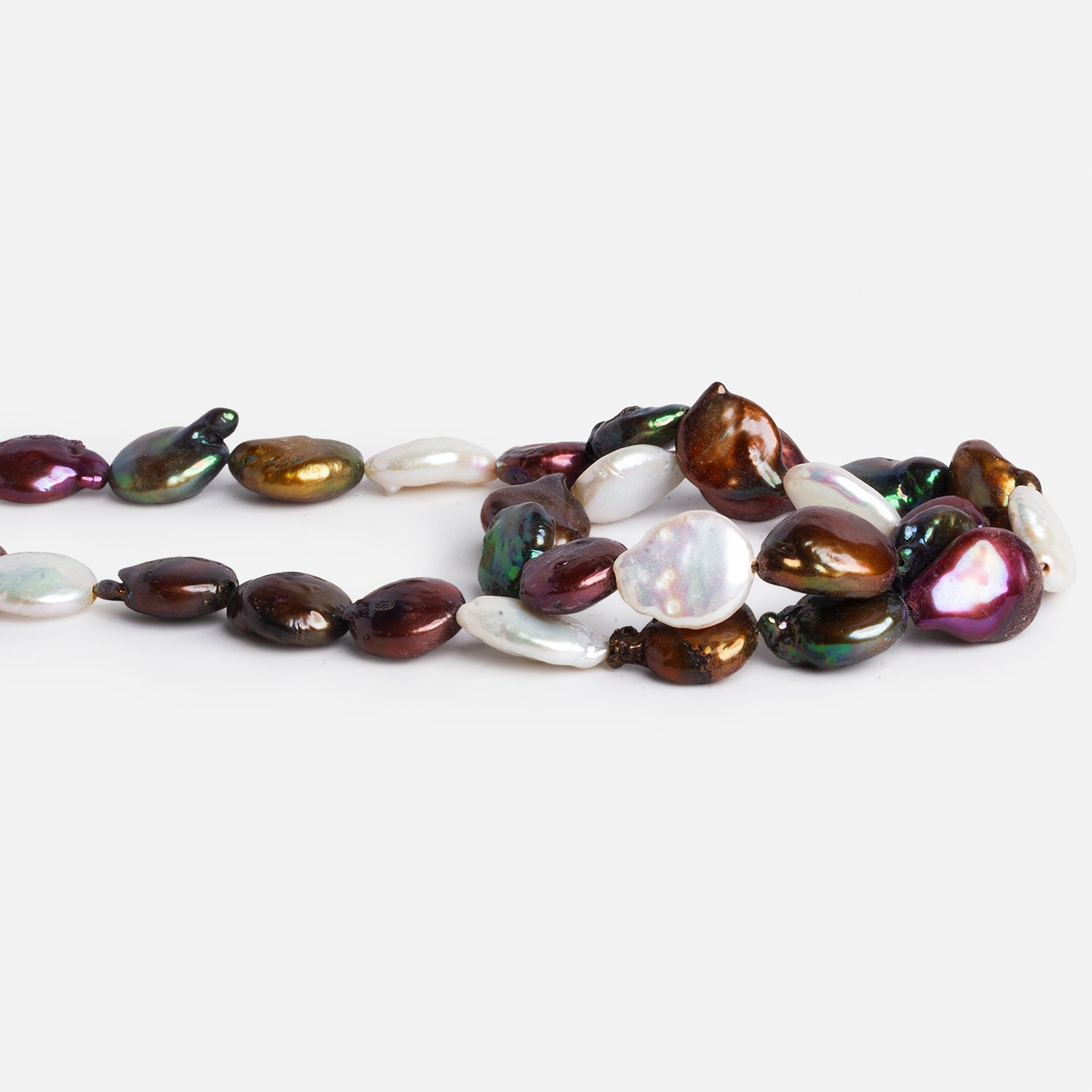 15x12mm Multicolor Multi Shape Pearls 15 inch 26 beads - The Bead Traders