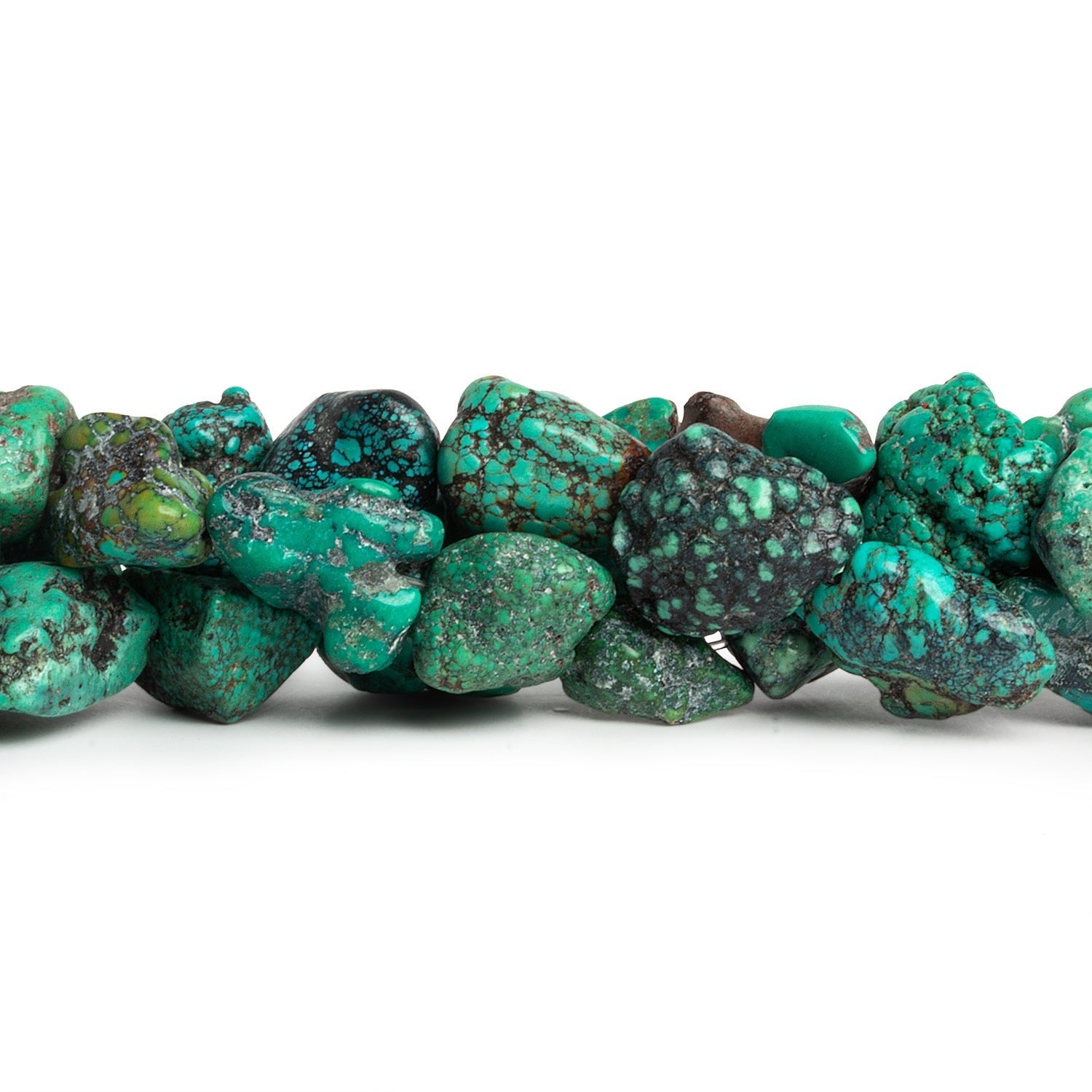 15x12mm Natural Chinese Turquoise Nuggets 15 inch 28 beads - The Bead Traders
