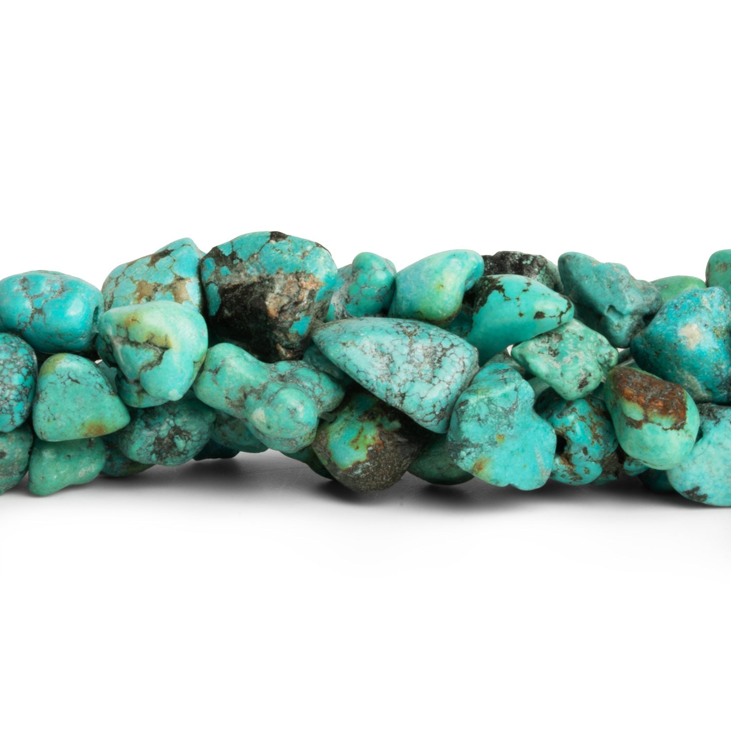 15x12mm Natural Chinese Turquoise Nuggets 15 inch 34 beads - The Bead Traders