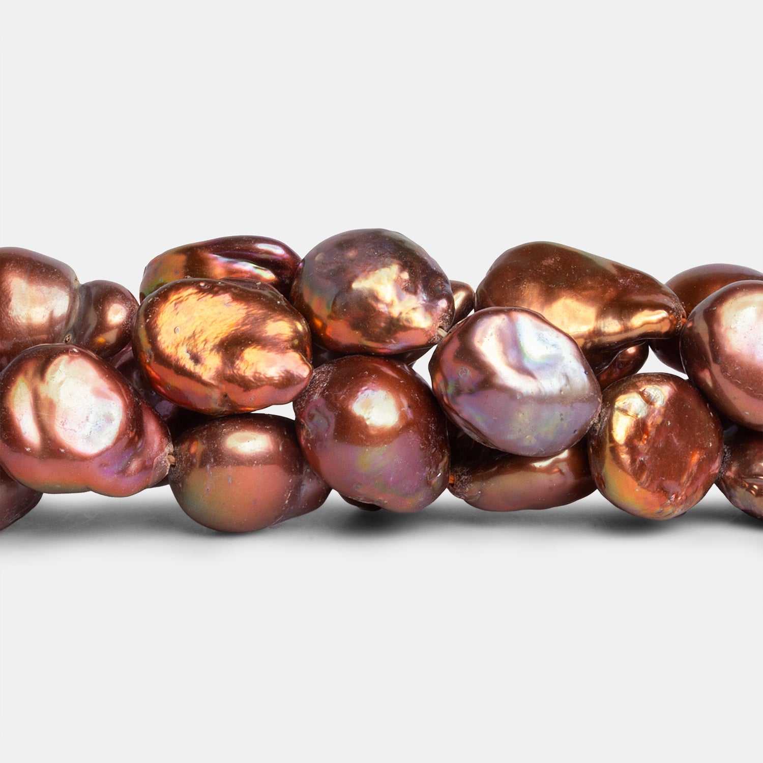 15x12mm Reddish Copper Baroque Pearls 15 inch 24 beads - The Bead Traders