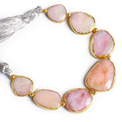 15x13mm Gold Leafed Pink Peruvian Opal Nuggets 4 inch 7 beads - The Bead Traders