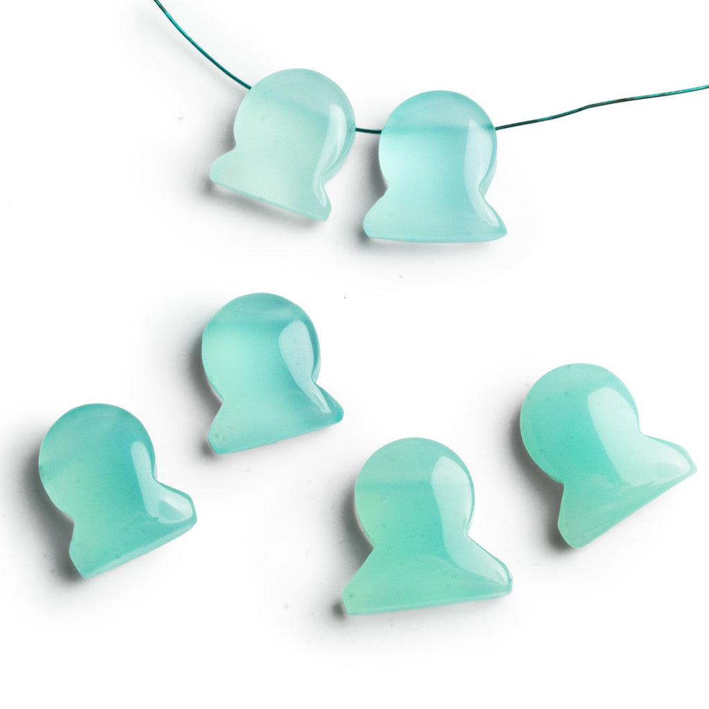 15x13mm Seafoam Chalcedony Fish Focals Set of 2 Beads - The Bead Traders