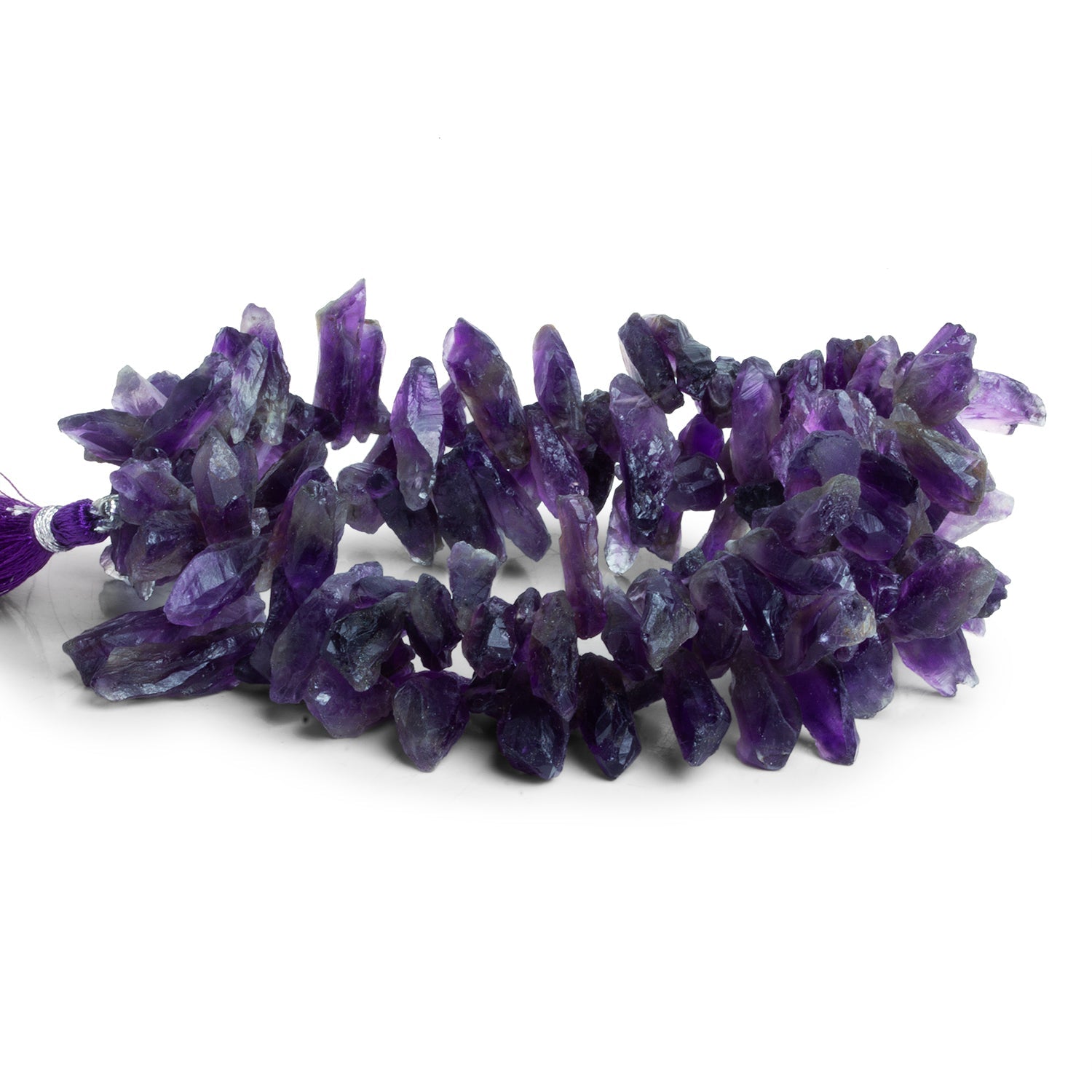 15x6mm Amethyst Natural Crystals 16 inch 125 beads - The Bead Traders