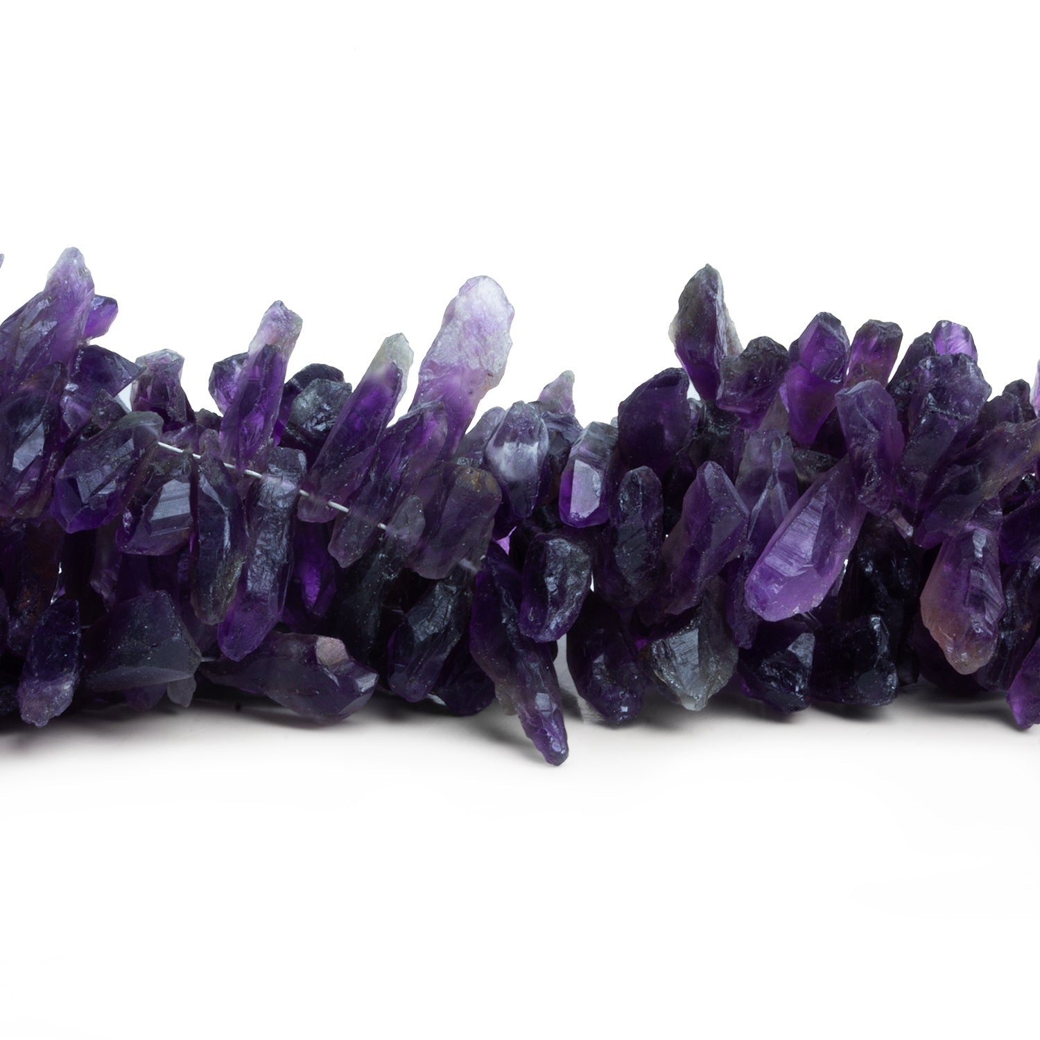 15x6mm Amethyst Natural Crystals 16 inch 125 beads - The Bead Traders