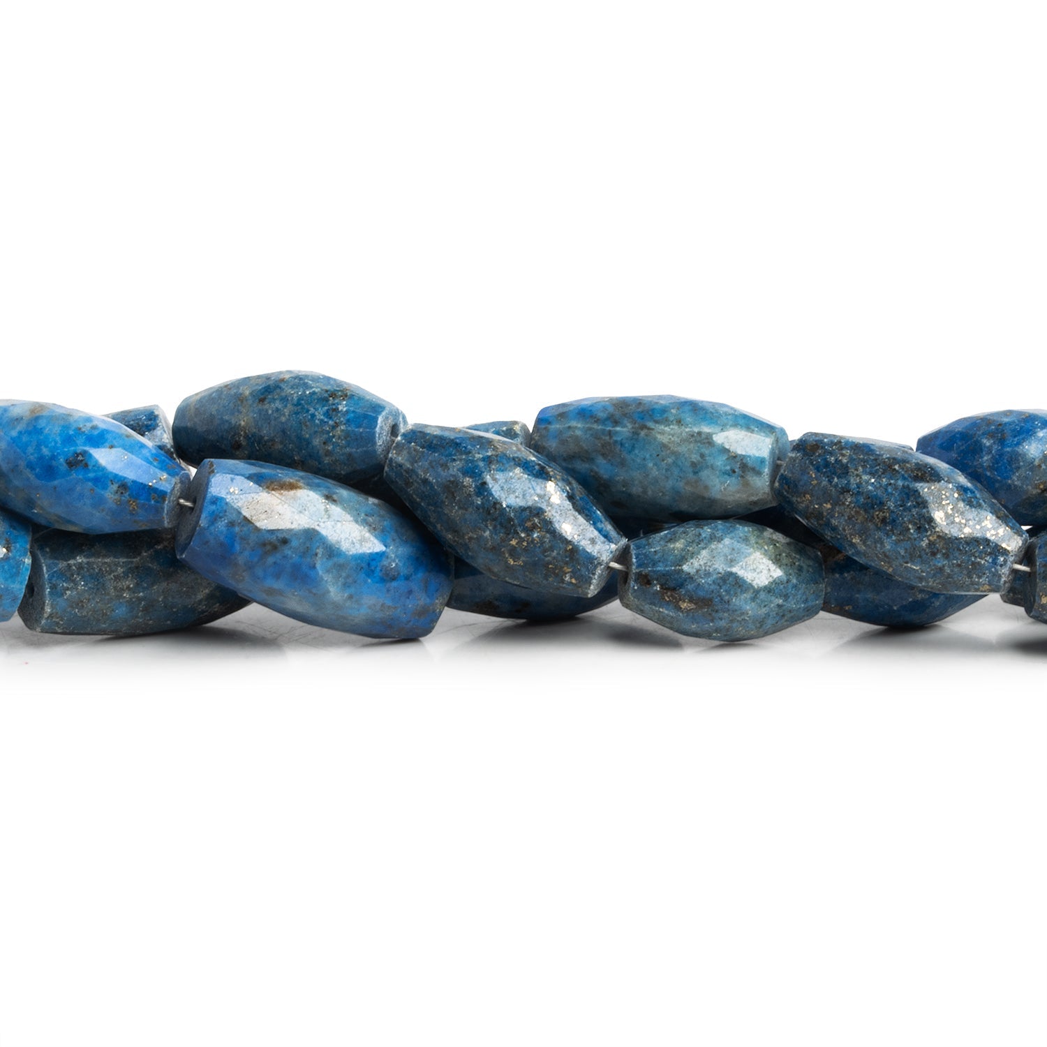 15x9mm Lapis Lazuli Faceted Marquise Tube 7.5 inch 11 beads - The Bead Traders