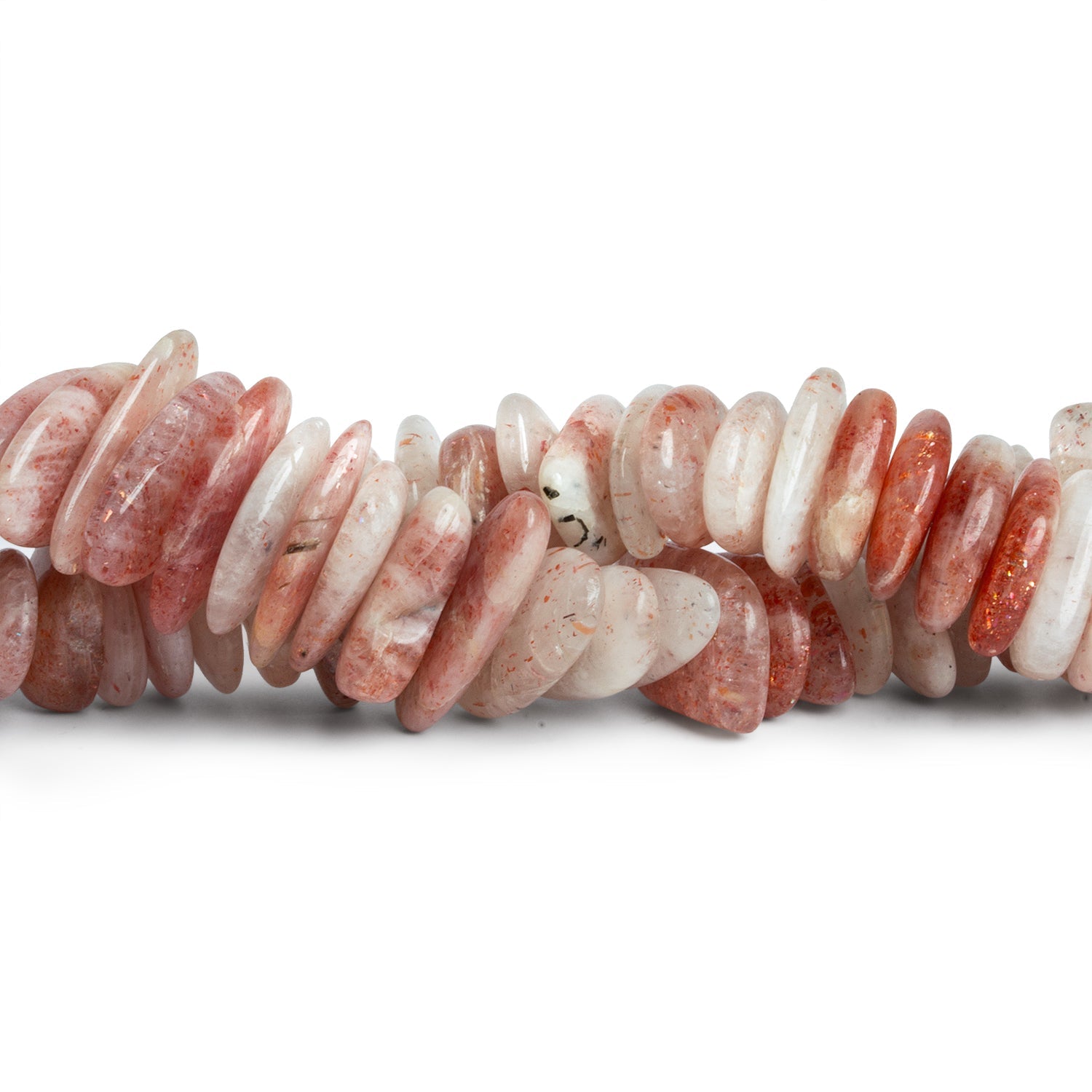 15x9mm Sunstone Long Chips 7.5 inch 45 beads - The Bead Traders