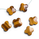 16 - 19mm Tiger's Eye Quatrefoil Focals Set of 2 Beads - The Bead Traders