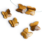 16 - 21mm Tiger's Eye Butterfly Focals Set of 2 Beads - The Bead Traders
