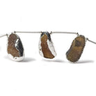 16 - 23mm Silver Leafed Drusy Agate Nuggets 8 inch 7 beads - The Bead Traders