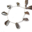 16 - 23mm Silver Leafed Drusy Agate Nuggets 8 inch 7 beads - The Bead Traders