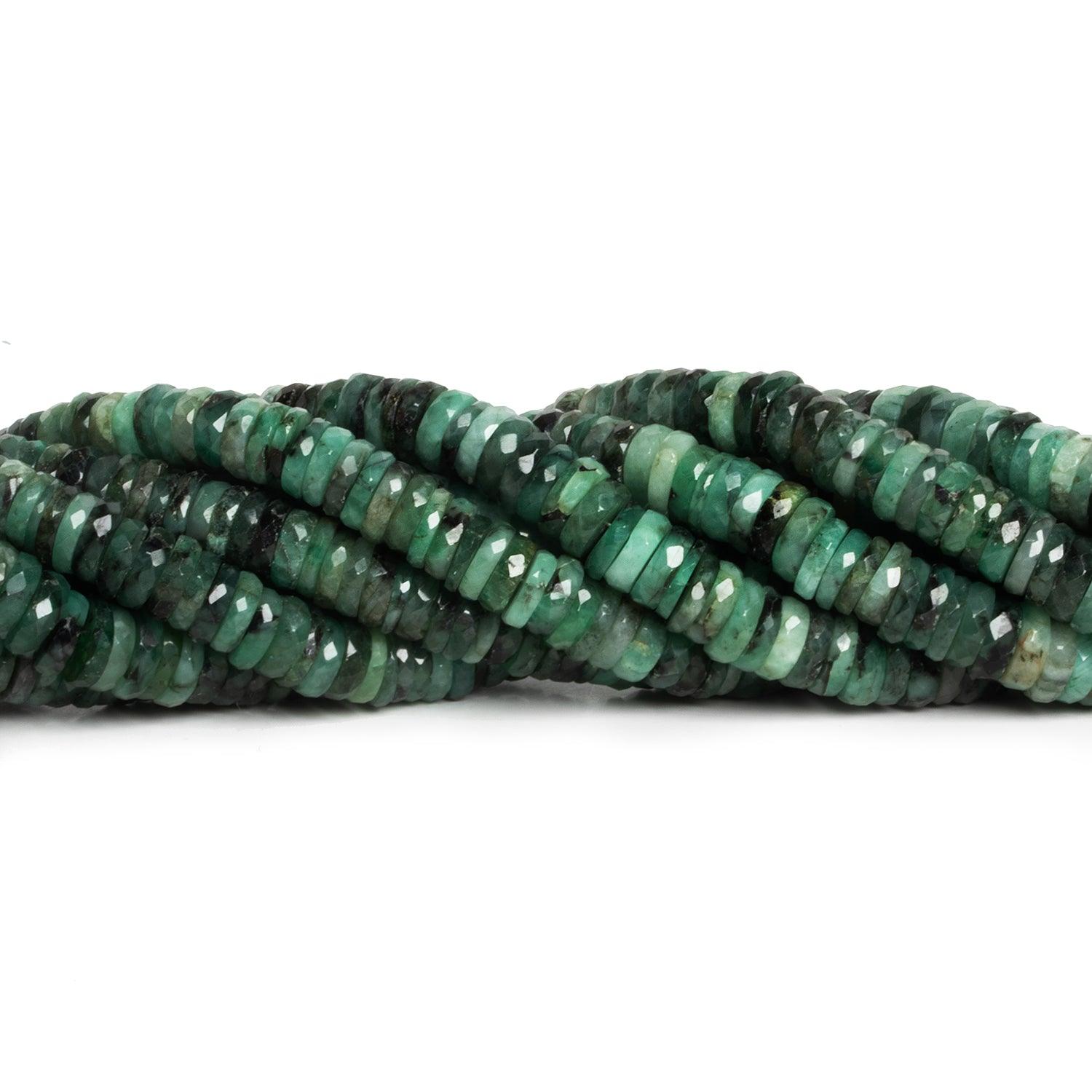 7.5-8mm Brazilian Emerald faceted Heishi 8 inch 80 beads - The Bead Traders