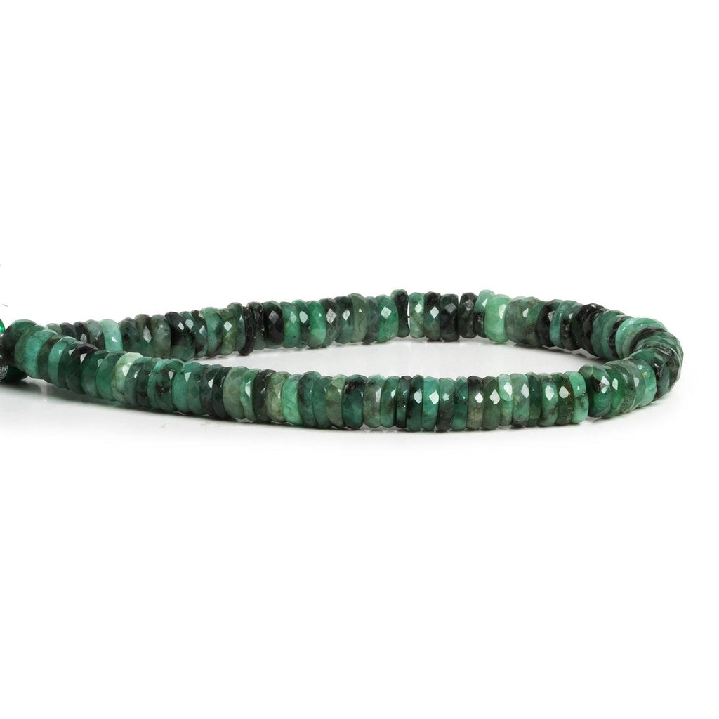 7.5-8mm Brazilian Emerald faceted Heishi 8 inch 80 beads - The Bead Traders