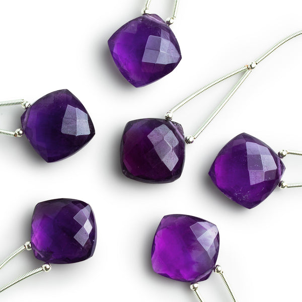 16mm Amethyst Faceted Pillow Focal 1 Bead