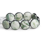 16mm Black Gold Leafed Jasper Plain Coins 5.5 inch 9 beads - The Bead Traders