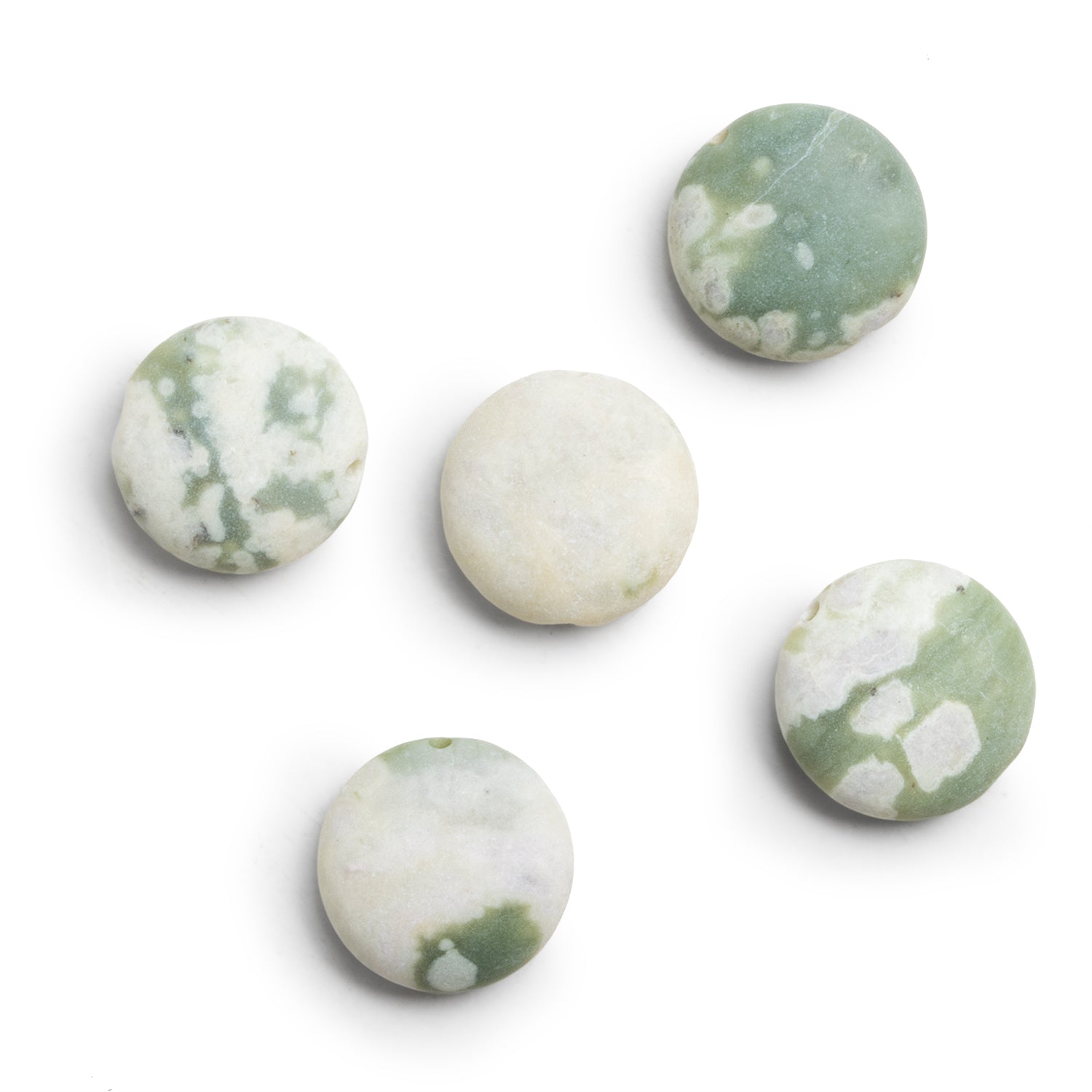 16mm Matte Harmony Jasper Coins Set of 5 bead focals - The Bead Traders