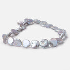 16mm Silver Coin Pearls 16 inch 24 Beads - The Bead Traders