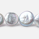 16mm Silver Coin Pearls 16 inch 24 Beads - The Bead Traders