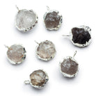 16mm Silver Leafed Hammer Faceted Coin Pendant 1 Bead - The Bead Traders