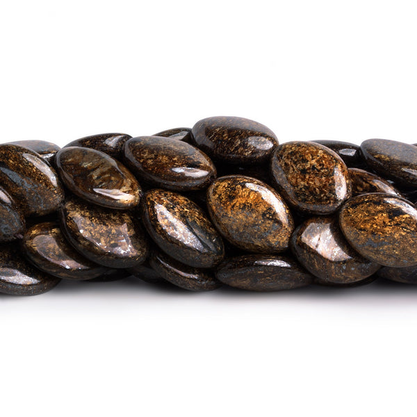 16x10mm Bronzite plain oval beads 15.5 inch 27 pieces