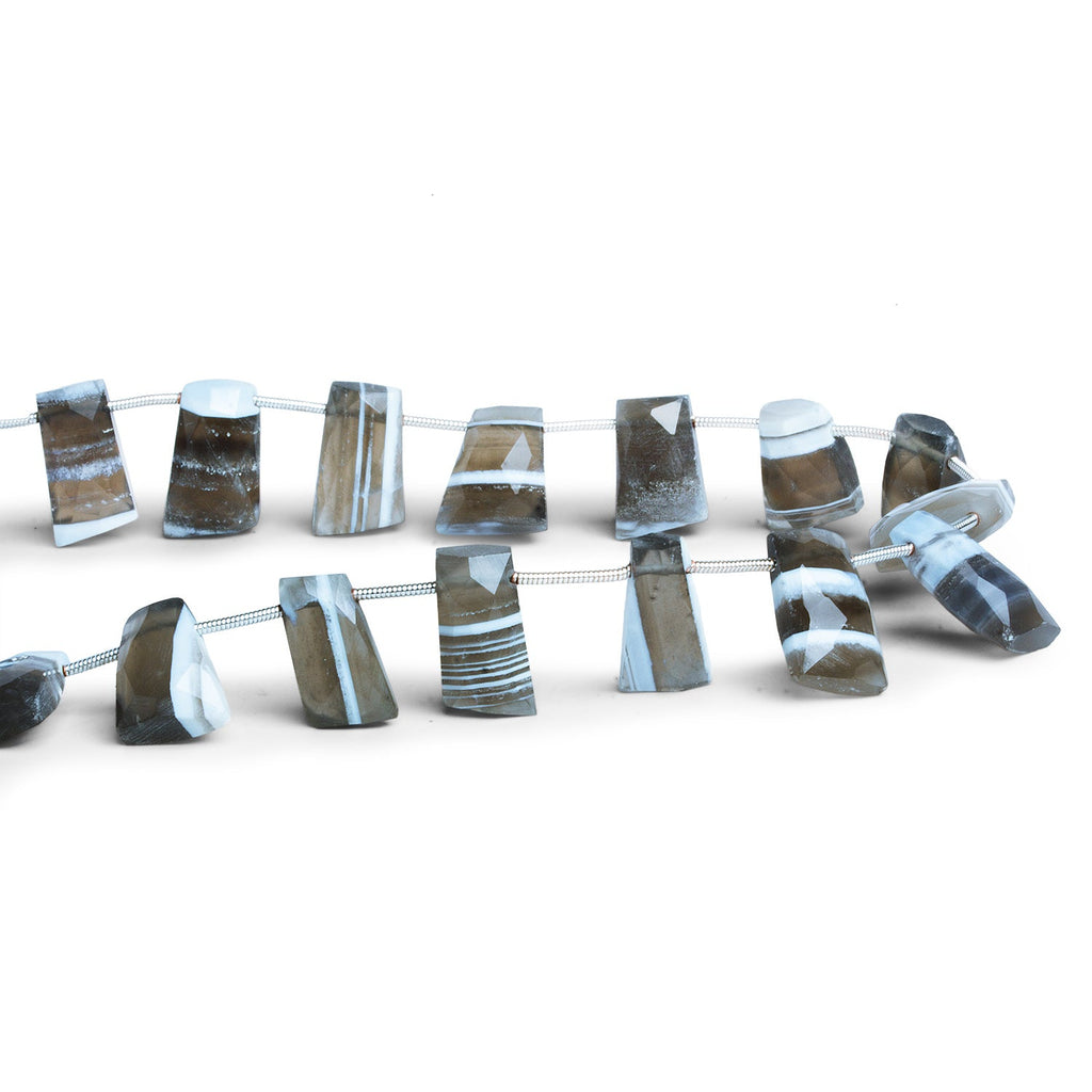 16x10mm Denim Opal Faceted Fancy Shapes 7.5 inch 11 beads - The Bead Traders