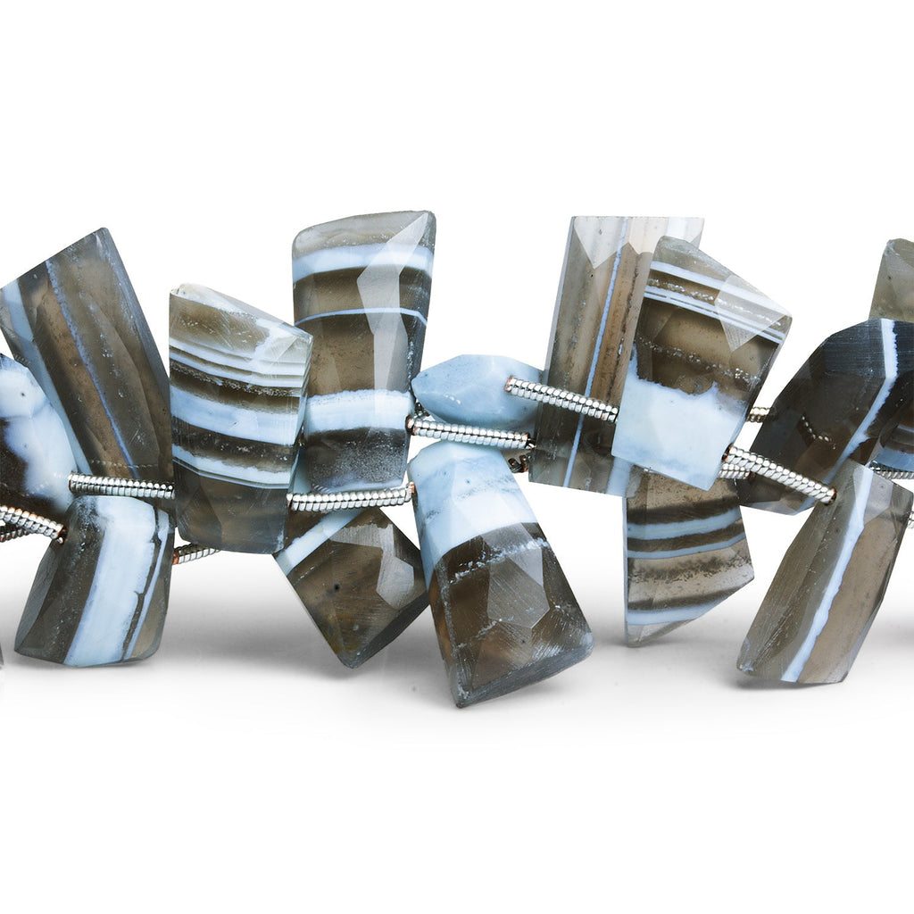 16x10mm Denim Opal Faceted Fancy Shapes 7.5 inch 11 beads - The Bead Traders