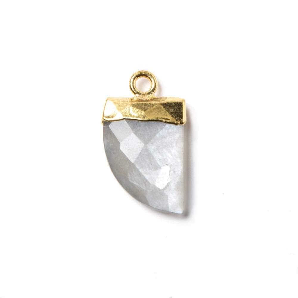 16x10mm Gold Leafed Platinum Grey Moonstone Horn Pendant 1 piece - The Bead Traders